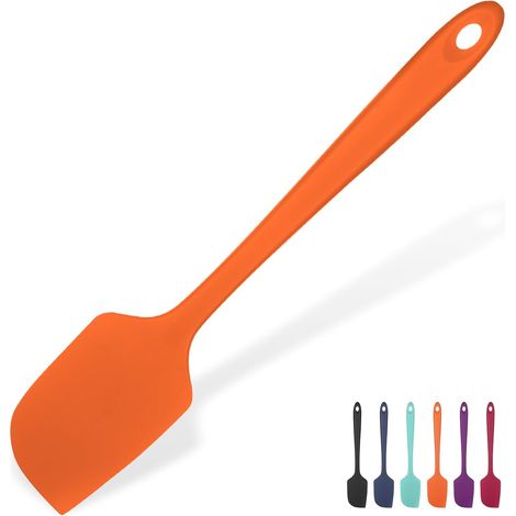 1 Spatule en Silicone Résistante 315°C Flexible Antiadhésif Cuisine Pâtisserie Orange (1/5)