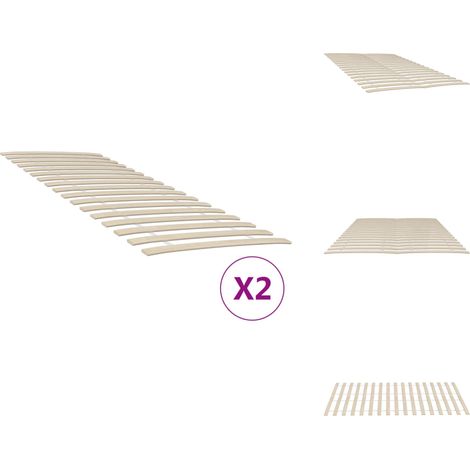Sommiers à lattes avec 34 lattes 2 pcs 70x200 cm - Lit Plateforme - Sommier Bois - Sommier Pliable - Lit Double - Cadre Lit (1/5)