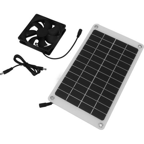 Ortviai Ventilateur d’Évacuation Solaire 10 W 12 V Étanche IP67 pour Poulailler, Abri Animal et Serre