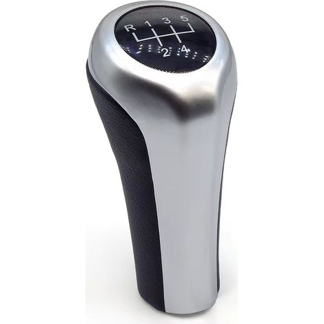 Lntyq Pommeau de levier de vitesses compatible avec BMW Série 1 3 5 6 E30 E32 E34 E36 E38 E39 E46 E53 E60 E61 E63 E81 E82 E83 E84 E87 E90 E91 E92 X1 X3 X5 - Fibre blanche 6 vitesses (1/5)