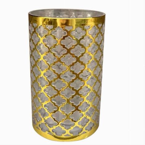 Cleafe - Bicchiere Porta Spazzolini Accessorio Bagno Oro Stile Barocco Arredo Bagni 59104 - (1/3)