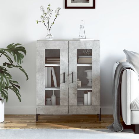 Buffet Meuble de rangement Armoire de cuisine gris béton 69,5x34x90 cm bois d'ingénierie 91737 (1/5)