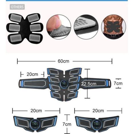 Electrostimulateur Musculaire, Ceinture Abdominale Electrostimulation EMS Stimulateur Entraînement Homme pour Abdomen/Bras/Jambes (1/4)