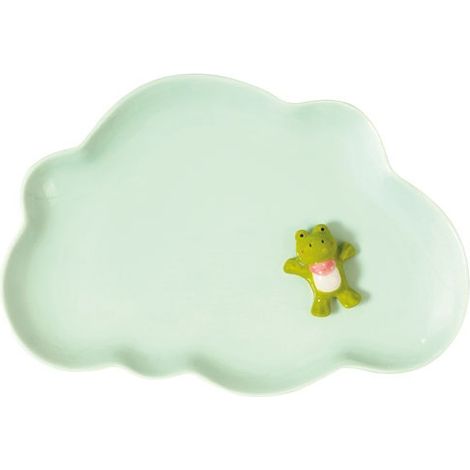 6 Assiette Miam Bleue Avec Grenouille 3d - Amefa Medard De Noblat