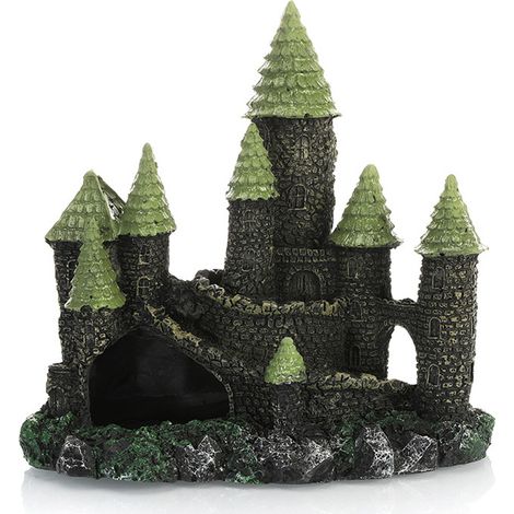 1 château pour aquarium, décoration en résine, dimensions variées, abri pour poissons, ornement stable pour bassin à poissons (1/5)