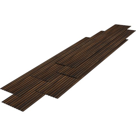 Conjunto de 6 paneles de pared 3D 195 x 32 cm efecto nogal 030010669 (1/5)