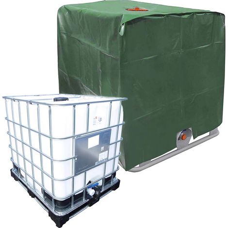 Housse de protection pour cuve IBC 1000 L – Résistante aux algues et aux UV – Tissu Oxford 210D durable – 120 x 100 x 116 cm – Verte (1/5)