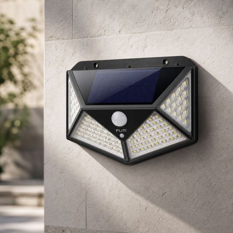 Lampe Solaire Extérieur 100 LED 2200mAh Étanche IP65 Détecteur Mouvement 270° 2 Pack (1/5)
