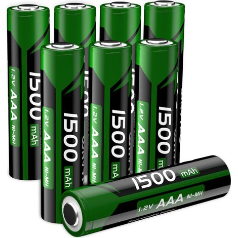 [1500mAh] Piles Rechargeables AAA, 1,2V NI-MH, Longue durée et Haute capacité, pour appareils Photo, Jouets, télécommandes, appareils ménagers, etc -8 pièces (1/5)