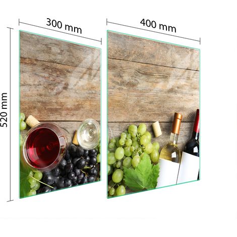 GLASSCHUTZPLATTE FÜR HERD 70x52 HOLZ