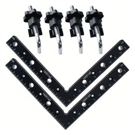Équerres de serrage à angle droit pour le travail du bois, règles d'angle en alliage d'aluminium, équerres de fixation à angle droit de 90 degrés, jeu de 6 pièces de 160 mm (1/5)