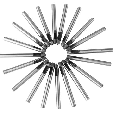 Lot de 20 outils de maroquinerie en acier au carbone de 6 mm pour la décoration de portefeuilles et de ceintures. (1/5)