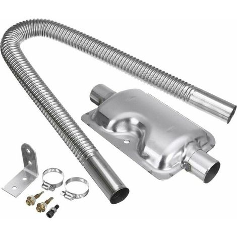 Air heater for crude oil engine - 60 cm - Stainless steel - Exhaust pipe and 24 mm - Silencer kit for car heater accessories (1/4)