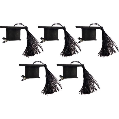 5 Stück Schwarze Doktorhut Haarnadeln aus Filz und Metall als Haarschmuck für Abschlussfeier Saison Party Accessoire für Erwachsene (1/5)