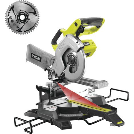 Pack RYOBI - Scie à onglet radiale R18MS216-0 - 18V One Plus - sans batterie ni chargeur - Lame carbure SB216K16T48A1 - 216mm - 48 dents