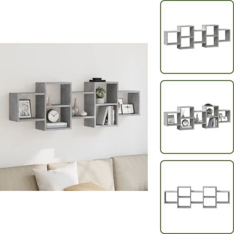 vidaXL Étagère murale gris béton 129x18x42 cm bois d'ingénierie (1/5)