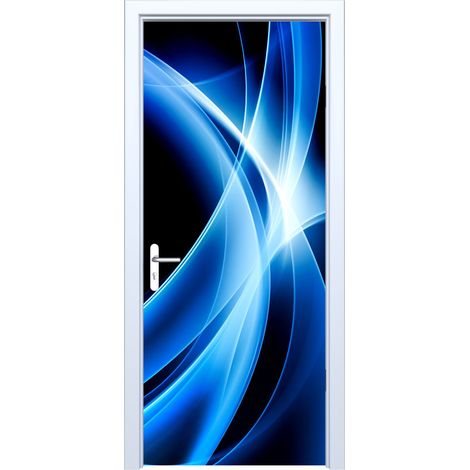 Adhesivo de tela para puerta con gráficos de líneas abstractas 662PD