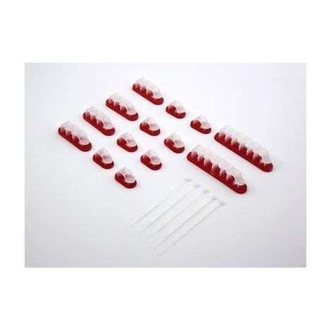 TRU COMPONENTS 1386629-1 WCM-SET-TT 1386629-1-FERMACAVI AUTOADESIVO, 19 PEZZI, COLORE: TRASPARENTE