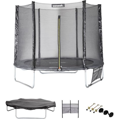 8ft trampoline with accessory kit Grey 244x244x150 cm - Galaxie (1/5)