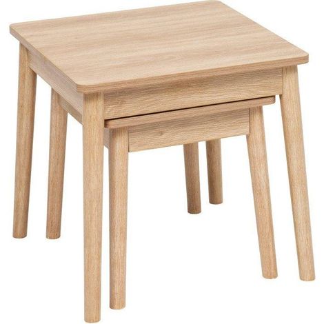 5five set di tavoli impilabili beige design minimalista