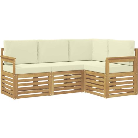 Outdoor Sofa Set 4 pcs White and Cream 187.5 x 128.5 x 73 cm vidaXL (1/5)