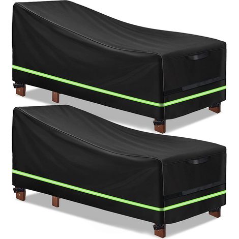 Funda De Sofá De Jardín De 2 Piezas, Funda De Sofá De Exterior, Funda Impermeable Para Banco De Jardín, Funda Negra Para Banco De Jardín (200 X 75 X 70/40 Cm)