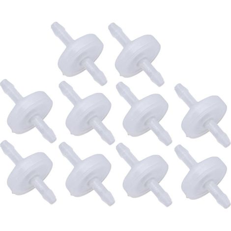 10 Stück Rückschlagventile mit Schlauchanschluss, PP-Kunststoff, ozonbeständige Membran, Einweg-Wasserabsperrventil, 3 mm, transluzent (1/4)