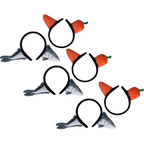 Lot de 6 bandeaux doux et mignons en forme de carotte avec oreilles d'animaux amusantes, pour se laver le visage et se maquiller. (1/5)