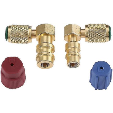 Adaptateur de raccordement CA R12 vers R134a - Kit de conversion de conversion haute/basse pression avec vanne à raccord rapide (1/5)