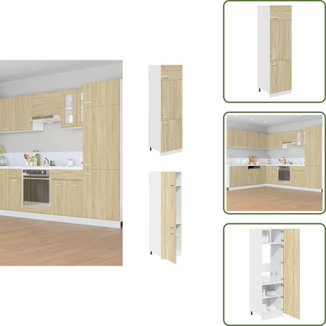 Armadio per frigo - vidaXL Mobile per Frigo “Lyon” Rovere Sonoma 60x57x207 cm - Armadio con ripiani