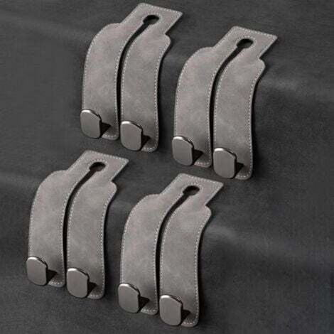 Gancio porta borse per auto, gancio portaoggetti per schienale del sedile auto (Grigio - set da 4)