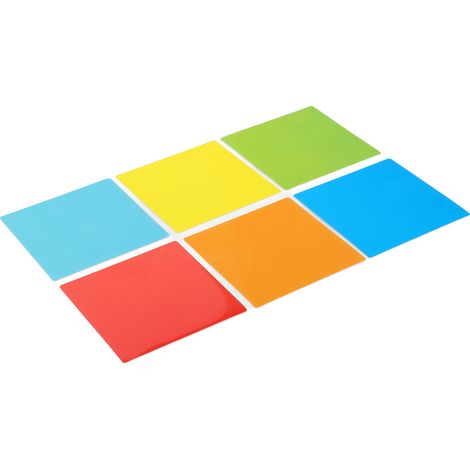 12 autocollants ardoise blanche effaçables à sec colorés imperméables réutilisables 10x10 cm avec marqueur pour mur miroir porte (1/5)