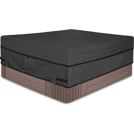 Schutzhülle für Whirlpools, wind- und wasserdichte Outdoor-Spa-Abdeckung, Whirlpool-Abdeckung mit Belüftungsöffnungen und Schnallen (193 x 193 x 51 cm)