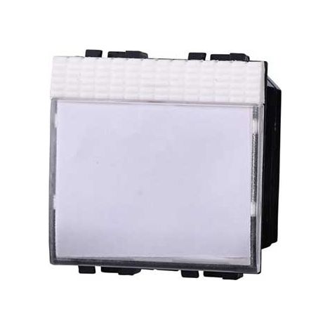 Poussoir porte étiquette 2P 10A 250V compatible Bticino Livinglight couleur blanc