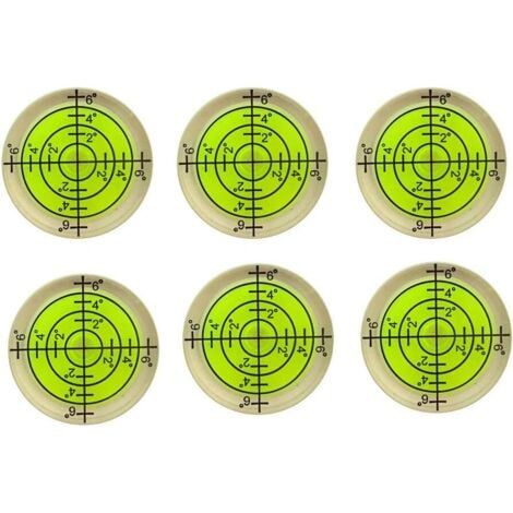 Niveau à bulle 6x, niveau Bullseye rond 32x7mm pour trépied, phonographe, platine vinyle-jaune fluorescent (1/5)