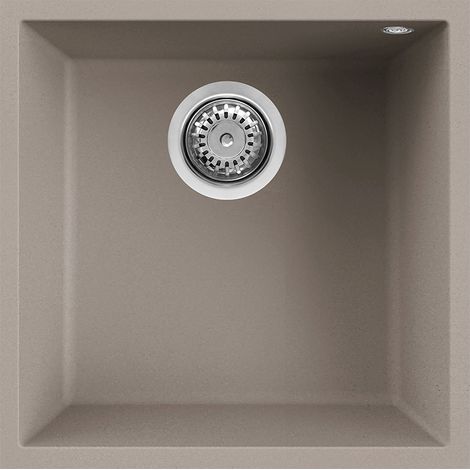 Lavello Elleci Incasso 1 vasca 44x44 Quadra 102 Sottotop Granitek Grigio Tortora LGQ10243BSO (1/3)
