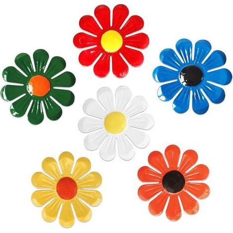 Set mit 6 dekorativen Metallblumen für die Wand, geeignet für den Innenbereich (Wohnzimmer, Schlafzimmer, Esszimmer) und den Außenbereich (Garten, Veranda, Terrasse, Zaun). (1/5)