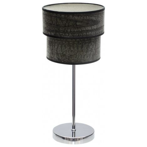 Sobremesa Doble Smile 1xe14 Cromo/madera Negra 44x18x18 Cm