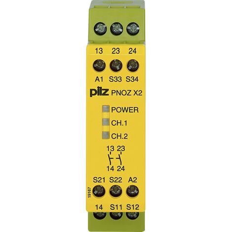 Bloc logique de sécurité PNOZ X2 24VAC/DC 2n/o PILZ 2 NO (T) (l x H x P) 22.5 x 87 x 121 mm 1 pc(s)