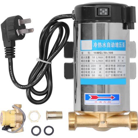 Pompe de surpression domestique silencieuse 100W G1in avec interrupteur automatique 15WG-10-100, prise AU 220V AC