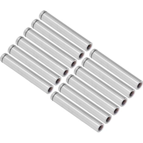 Set mit 12 Edelstahl-Distanzschrauben, Gewindeeinsätzen zur Werbemittelmontage, 19 x 120 mm Befestigungssatz (1/5)