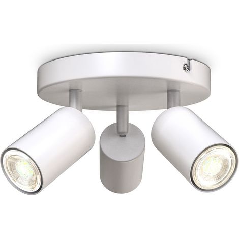 Deckenlampe schwenkbar, GU10 Fassung, max.9Watt, Deckenstrahler, Wohnzimmerlampe, Schlafzimmerlampe, Küchenlampe, Deckenleuchte, 9x19 cm, Weiß
