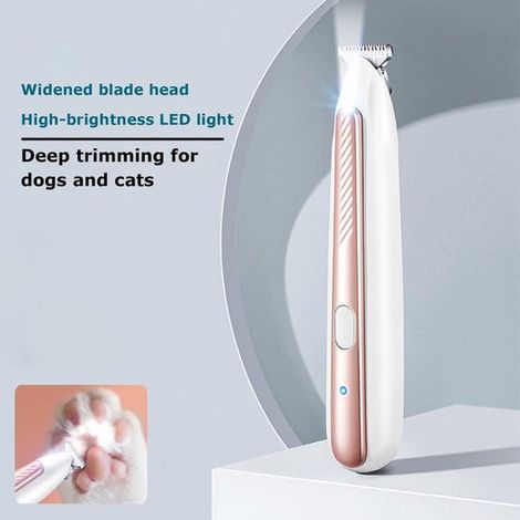 Pfotentrimmer für Hunde, Haartrimmer, kabelloser elektrischer Trimmer, Haustierrasierer mit LED, wiederaufladbarer Haustiertrimmer, Tierhaarschne
