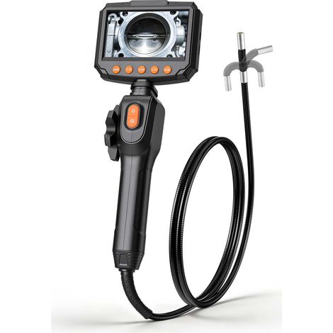 VEVOR Endoscopio Cámara de Inspección Articulado 180°, Cámara de Inspección de Tuberías con Sonda de 8 mm, Pantalla IPS, Cable de 1,5 m, Zoom Multinivel, 32 GB, 8 Luces LED 3 Niveles para HVAC Motores (1/5)