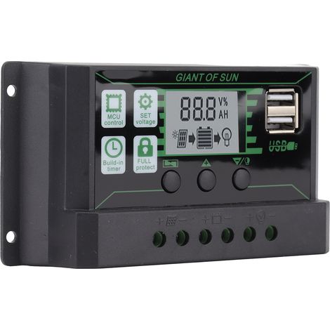 Contrôleur de charge solaire double USB à identification automatique PWM pour panneaux photovoltaïques, chargeur industriel 5 V 100 A (1/5)