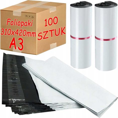Kurier-Poly-Versandtaschen Weiß A3 310x420mm - 100 Stück.