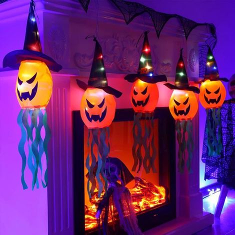 Citrouille Guirlande Lumineuse, Citrouille Halloween Lumineuse 5 en 1, Décoration Halloween Citrouille LED (1/5)