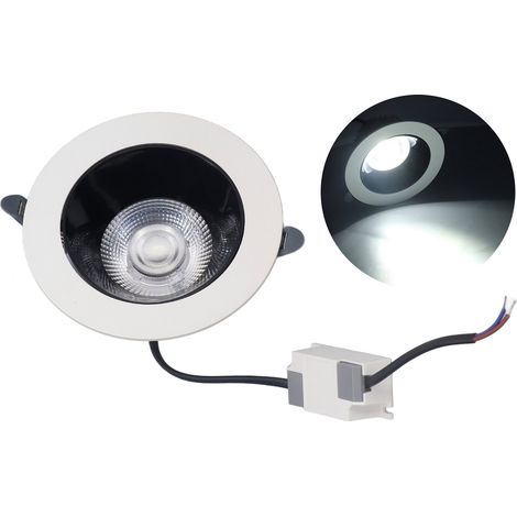 Lampe de plafond encastrée LED 12W 220V, diamètre 14cm, éclairage décoratif pour chambre, salon, cuisine, blanc froid. (1/5)