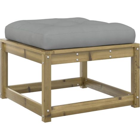 Repose-pied de jardin,Tabouret de jardin avec coussins bois de pin imprégné CFW15713 (1/5)