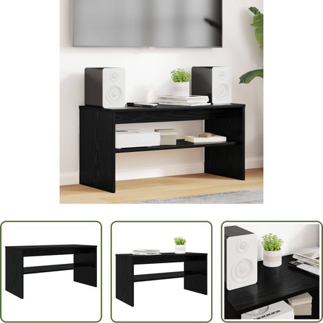 vidaXL Meuble tv bas - Meuble TV Chêne noir 80 x 35 x 40 cm Bois d'ingénierie (1/5)